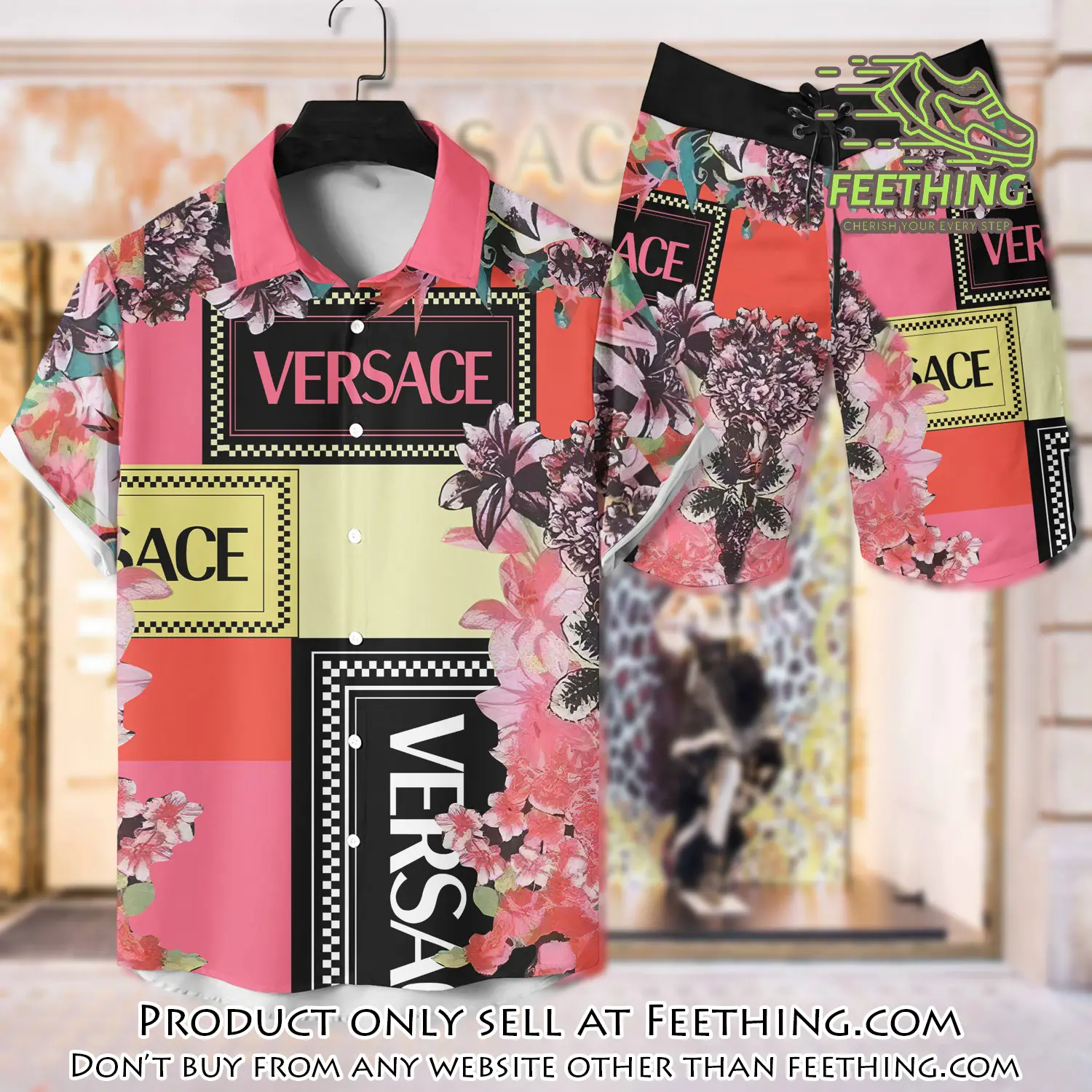 Versace luxury hawaiian shirt & short set lhs1212 ft3732285
